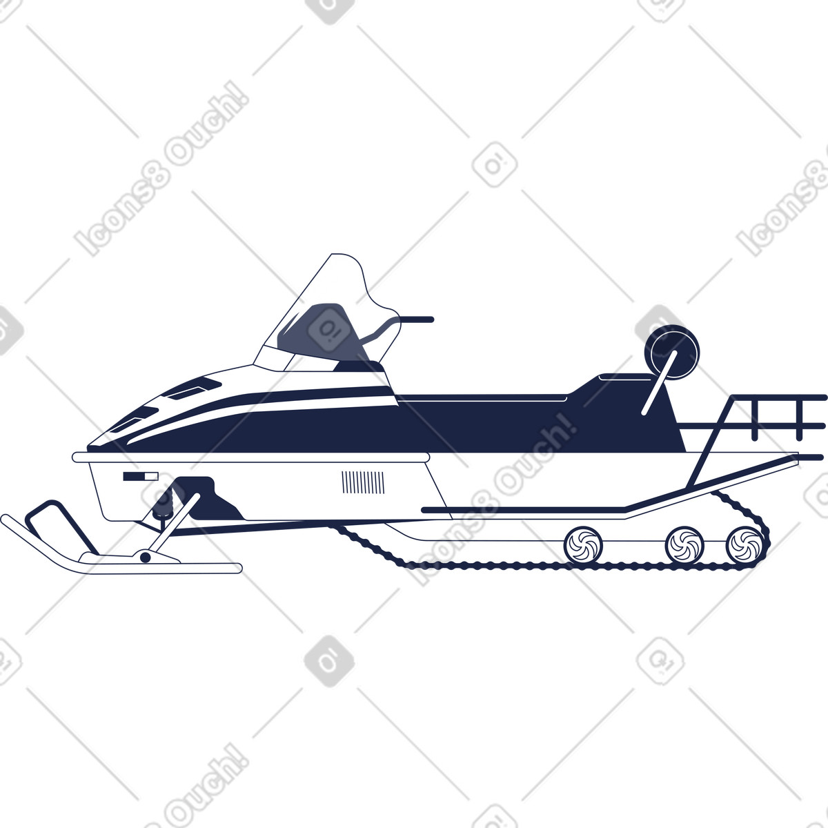 Ilustração de Moto neve em no estilo Urban Line para baixar em PNG, SVG