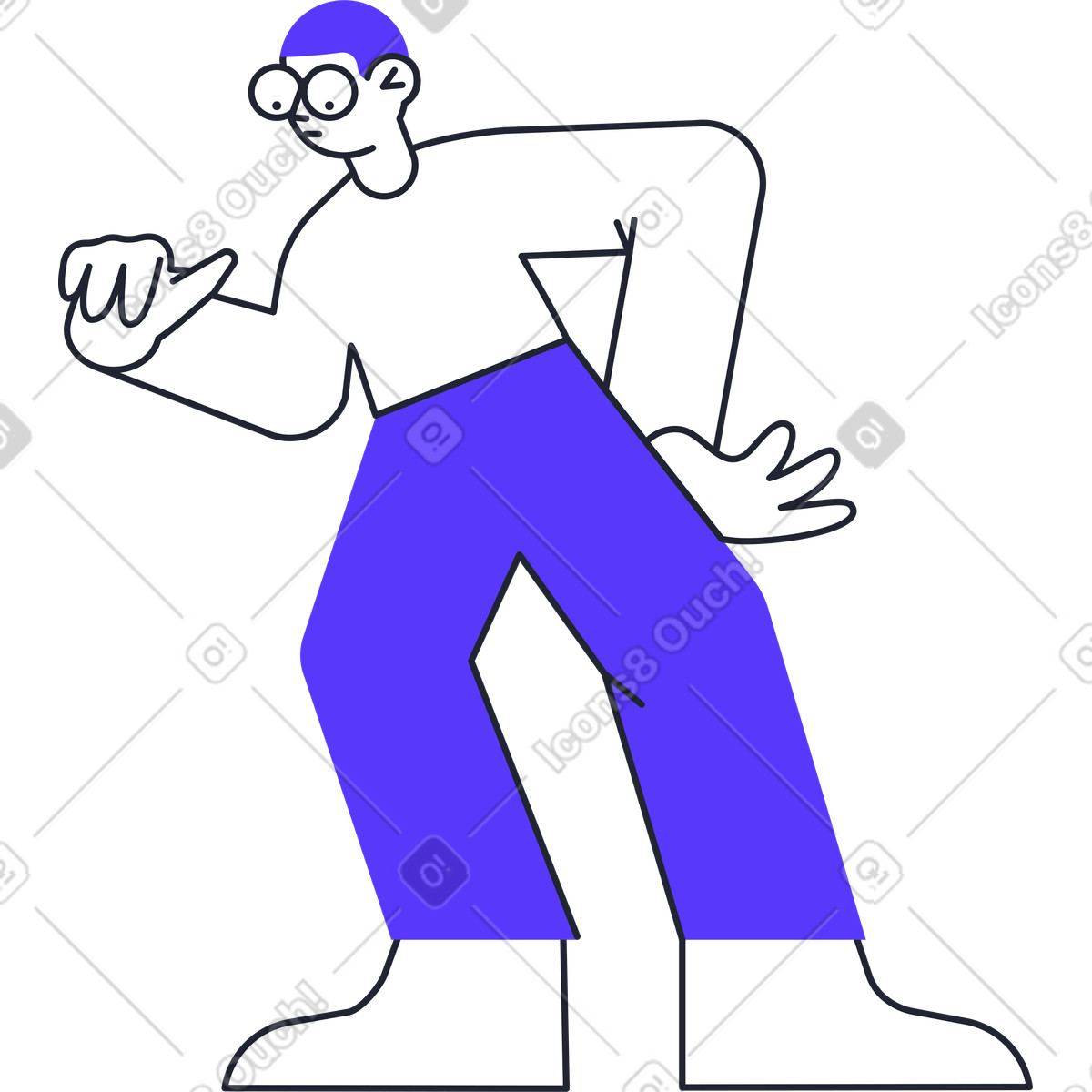 Ilustração de Man holding something em no estilo Pablita para baixar em PNG, SVG