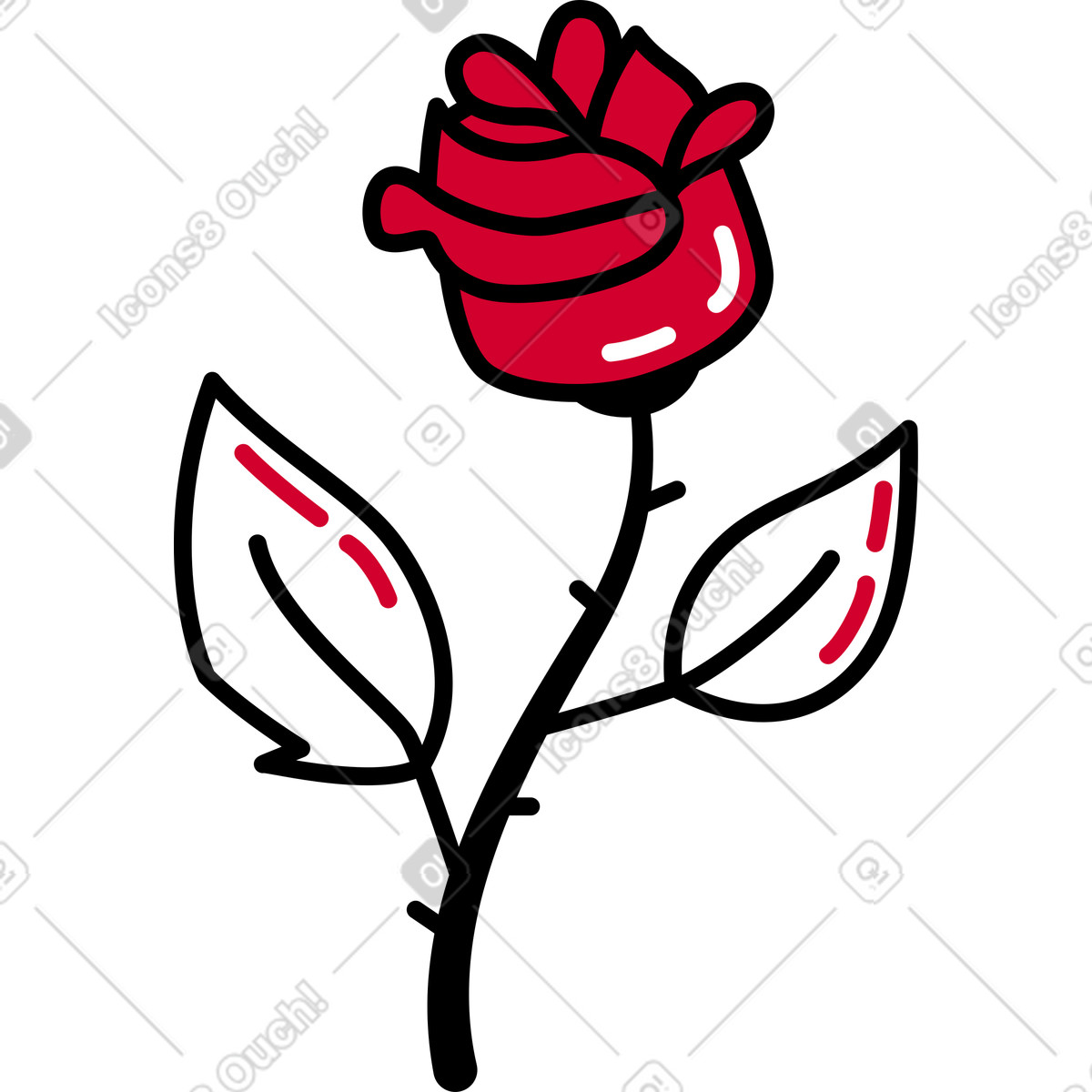 Rose-Illustration im Ruby-Stil als Download in PNG, SVG