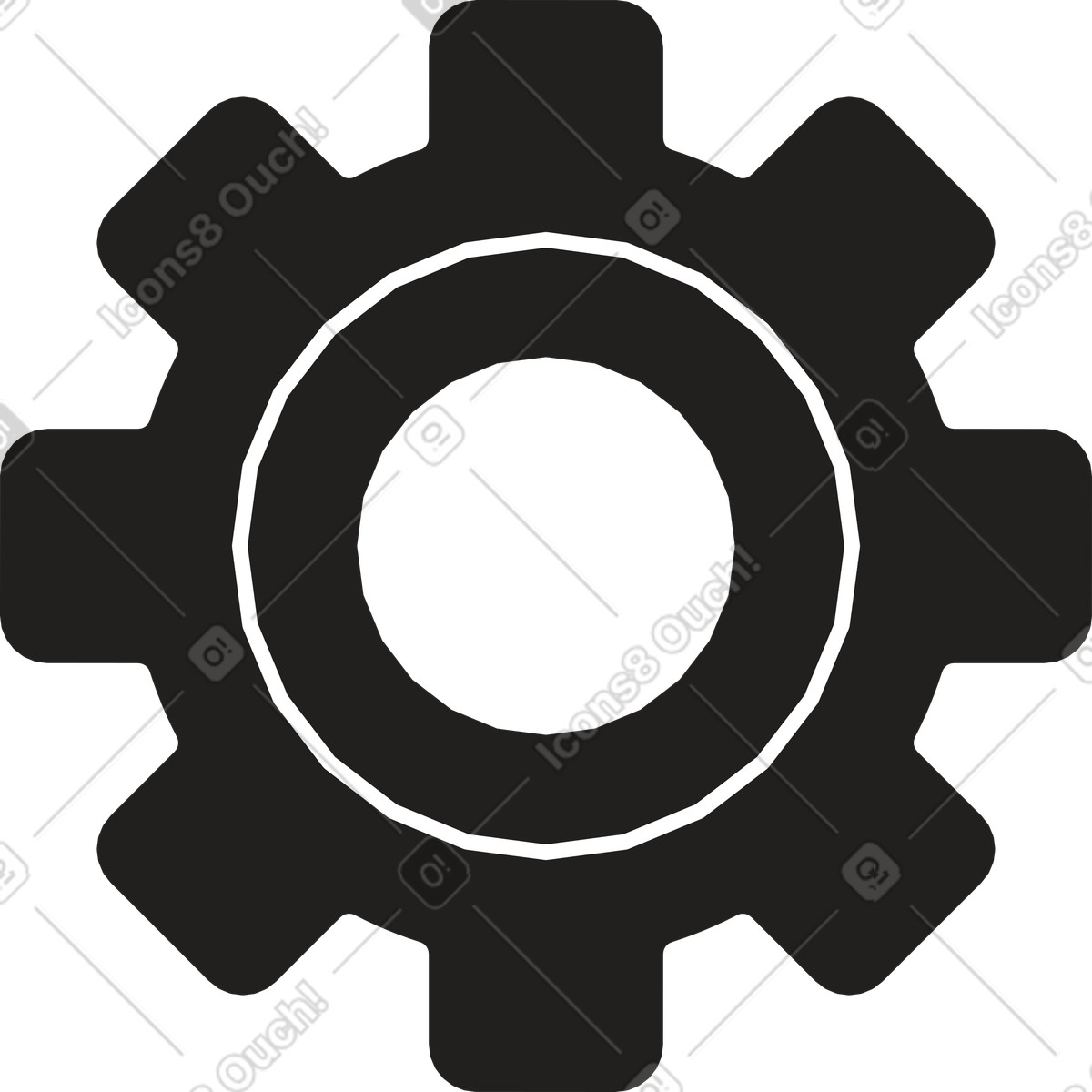 下载 Dazzle Line 风格的 里面有线的齿轮 插画，支持 PNG、SVG 格式