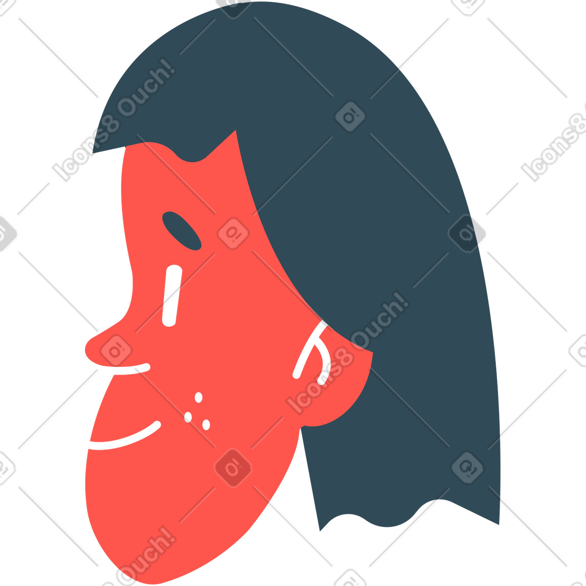 Illustration Girl's head dans le style Kingdom à télécharger aux formats PNG, SVG