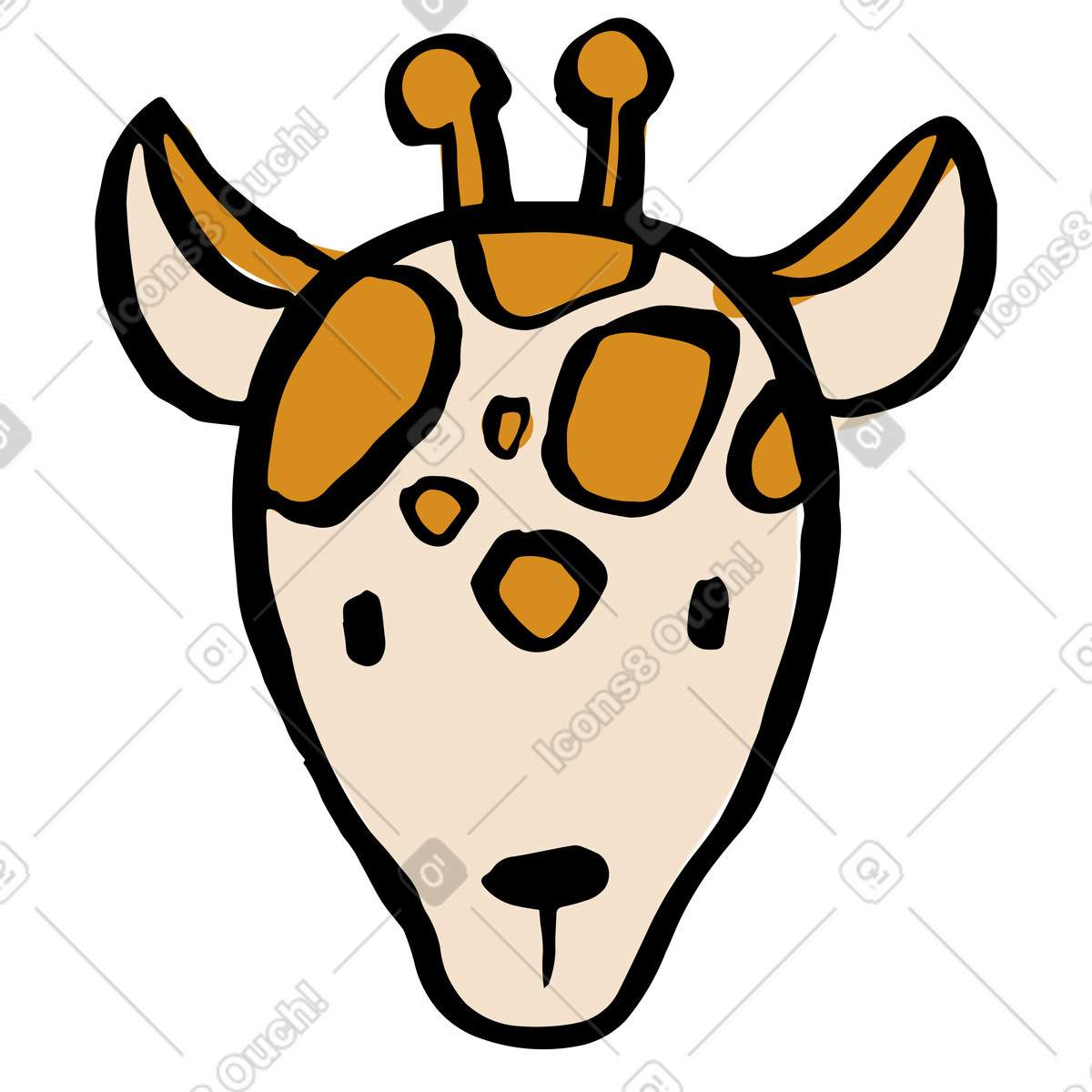 Ilustración Cabeza de jirafa en estilo Scandi a descargar en PNG y SVG