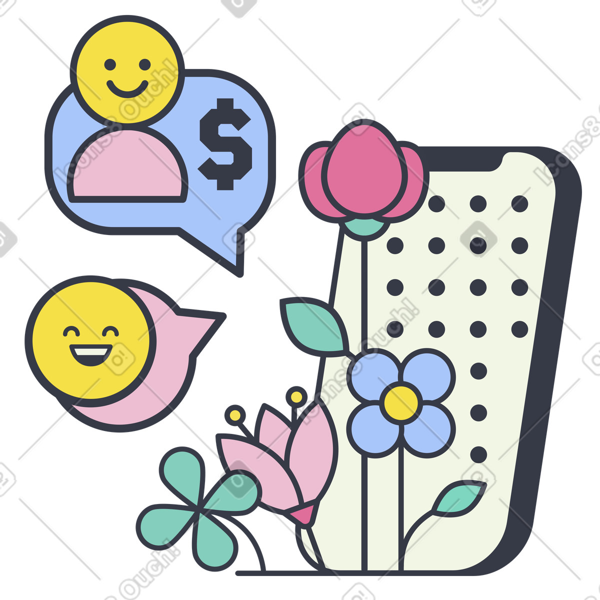 Blumen bestellen-Illustration im Abstract-Stil als Download in PNG, SVG