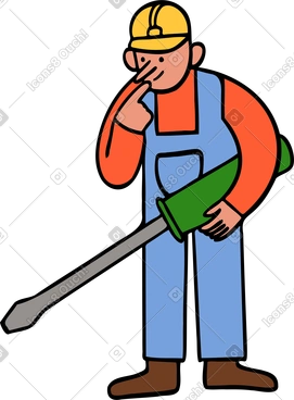 드라이버를 사용하는 일하는 남자 PNG, SVG