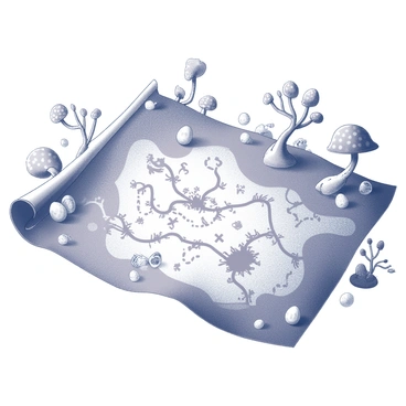 A treasure map leading to hidden Easter eggs in a whimsical forest