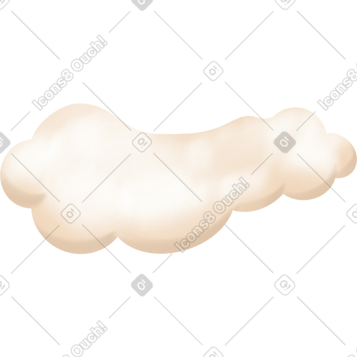 Big white cloud illustration in Gleam style download in PNG, SVG