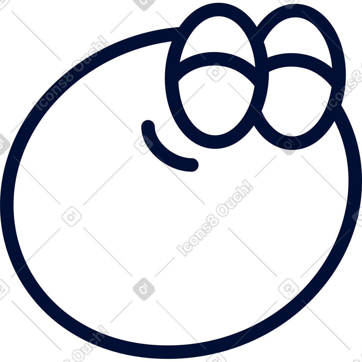 Illustration Personnage rond aux yeux fermés dans le style Blink à télécharger formats PNG, SVG