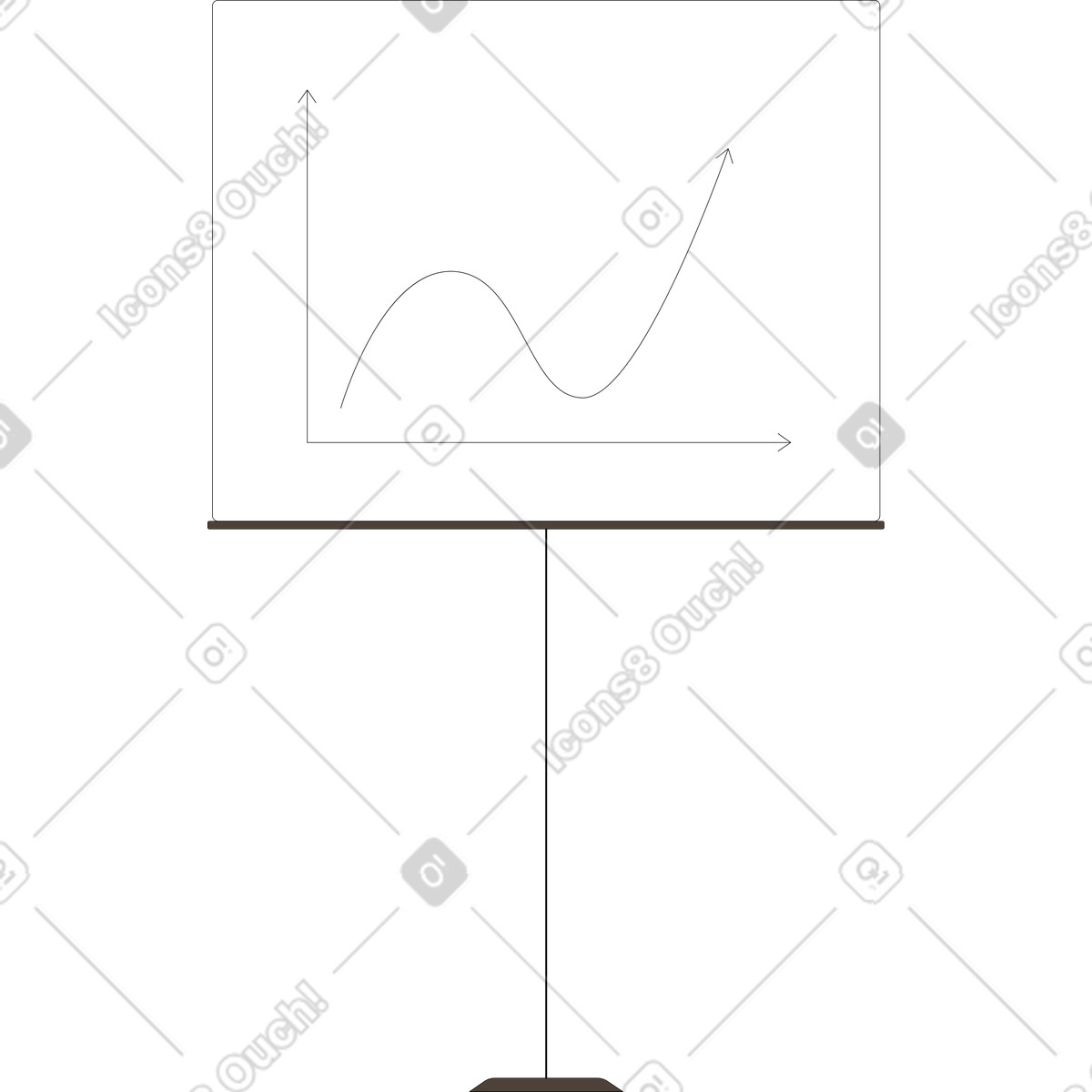 Whiteboard with stand illustration in Sitcom style download in PNG, SVG