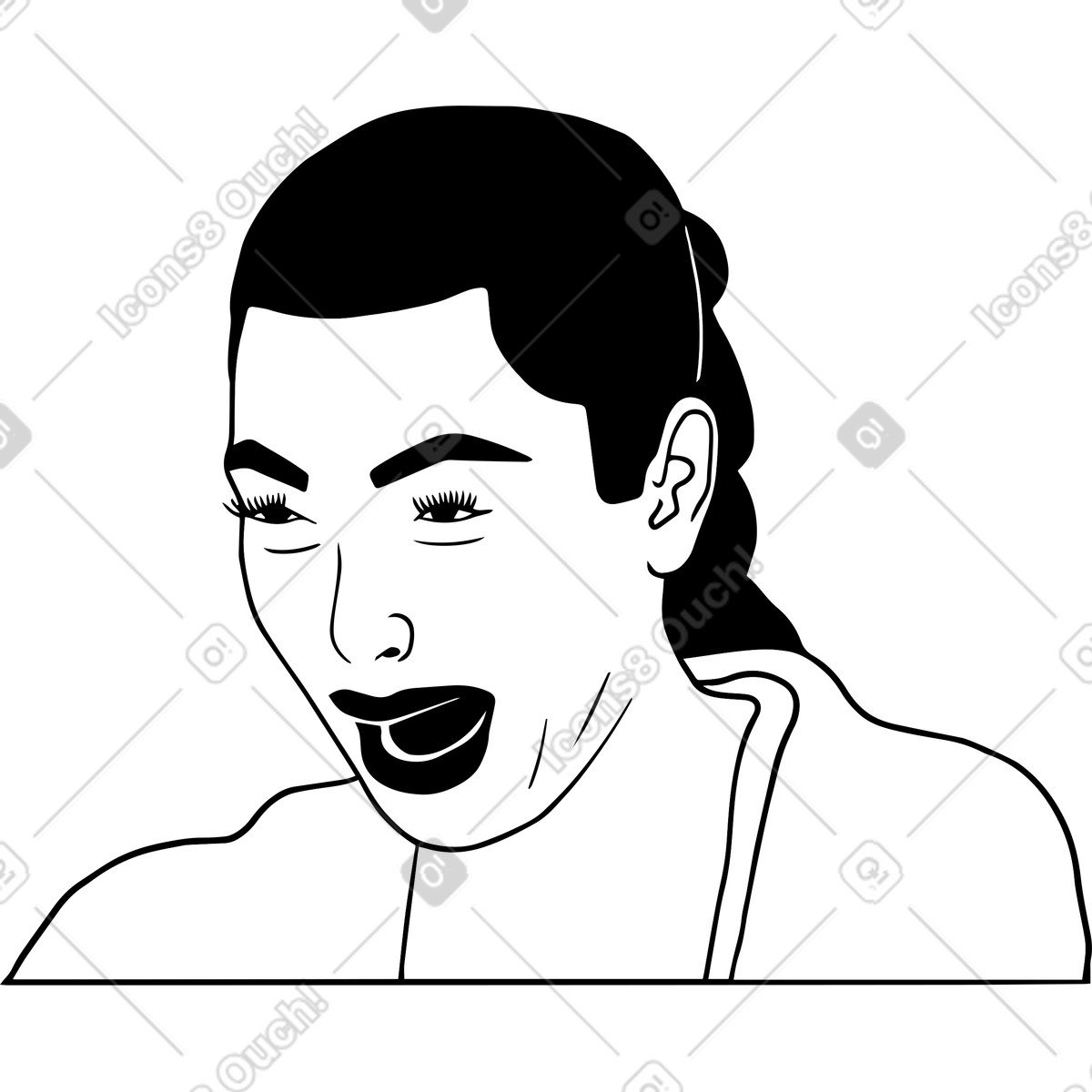 Dudes スタイルの 泣いている女性 のイラストをPNG、SVG形式でダウンロード