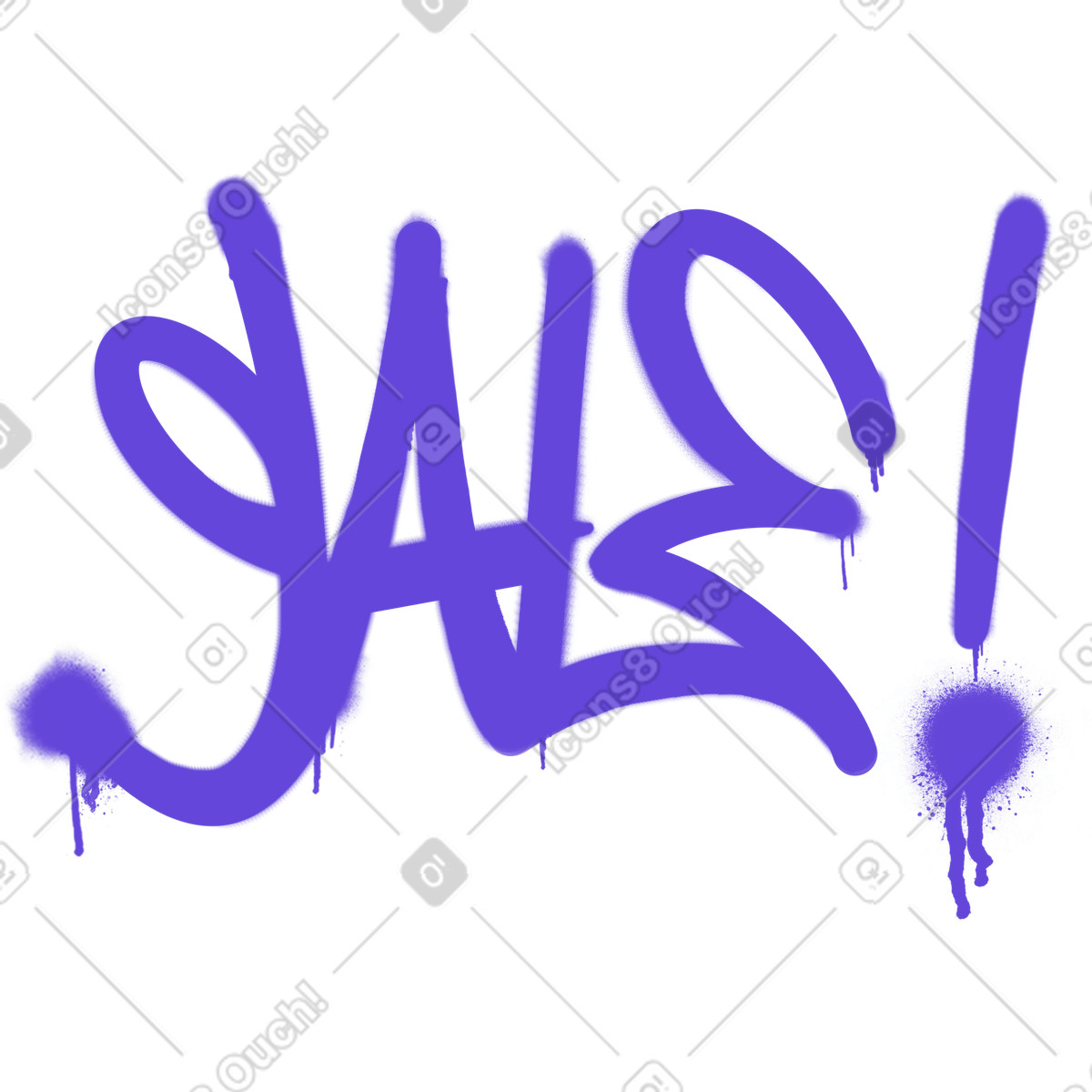 Purple graffiti sale-Illustration im Jumble-Stil als Download in PNG, SVG