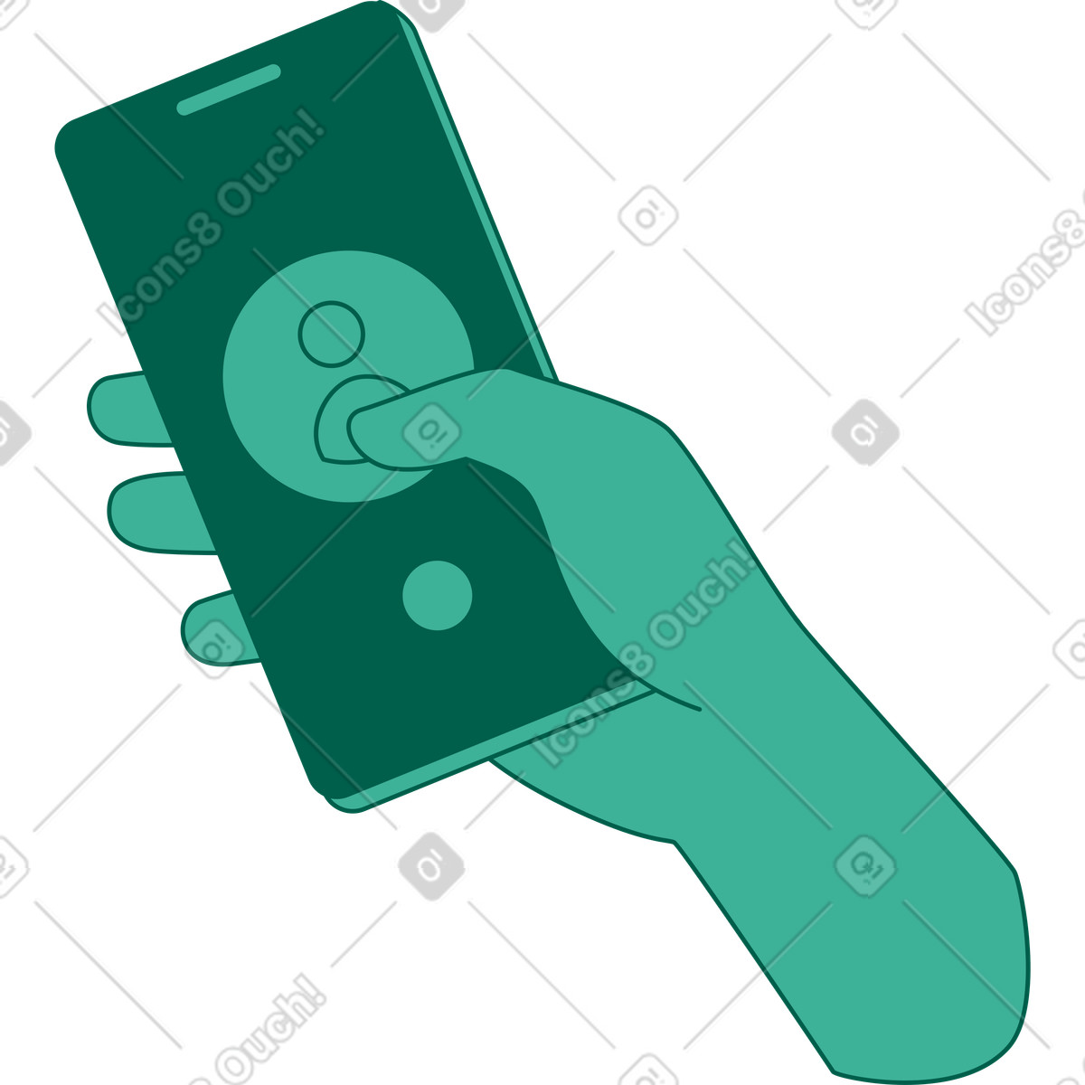 Storyline 스타일의 전화 손 일러스트레이션 PNG, SVG 다운로드