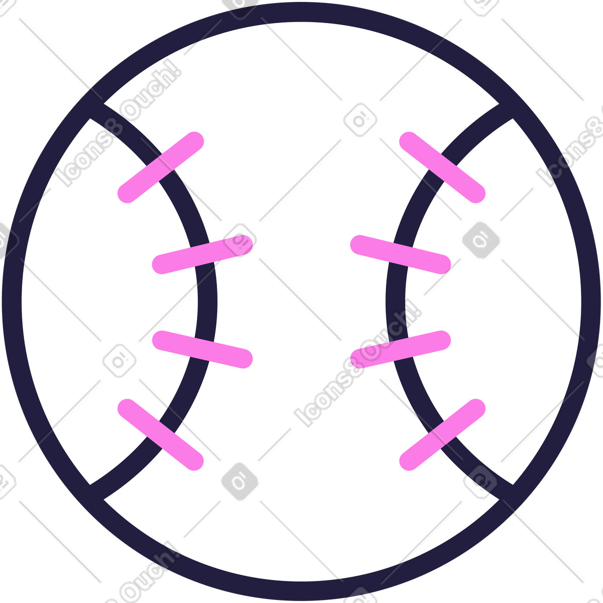 Palla da baseball illustrazione in stile Mellow scarica in PNG, SVG