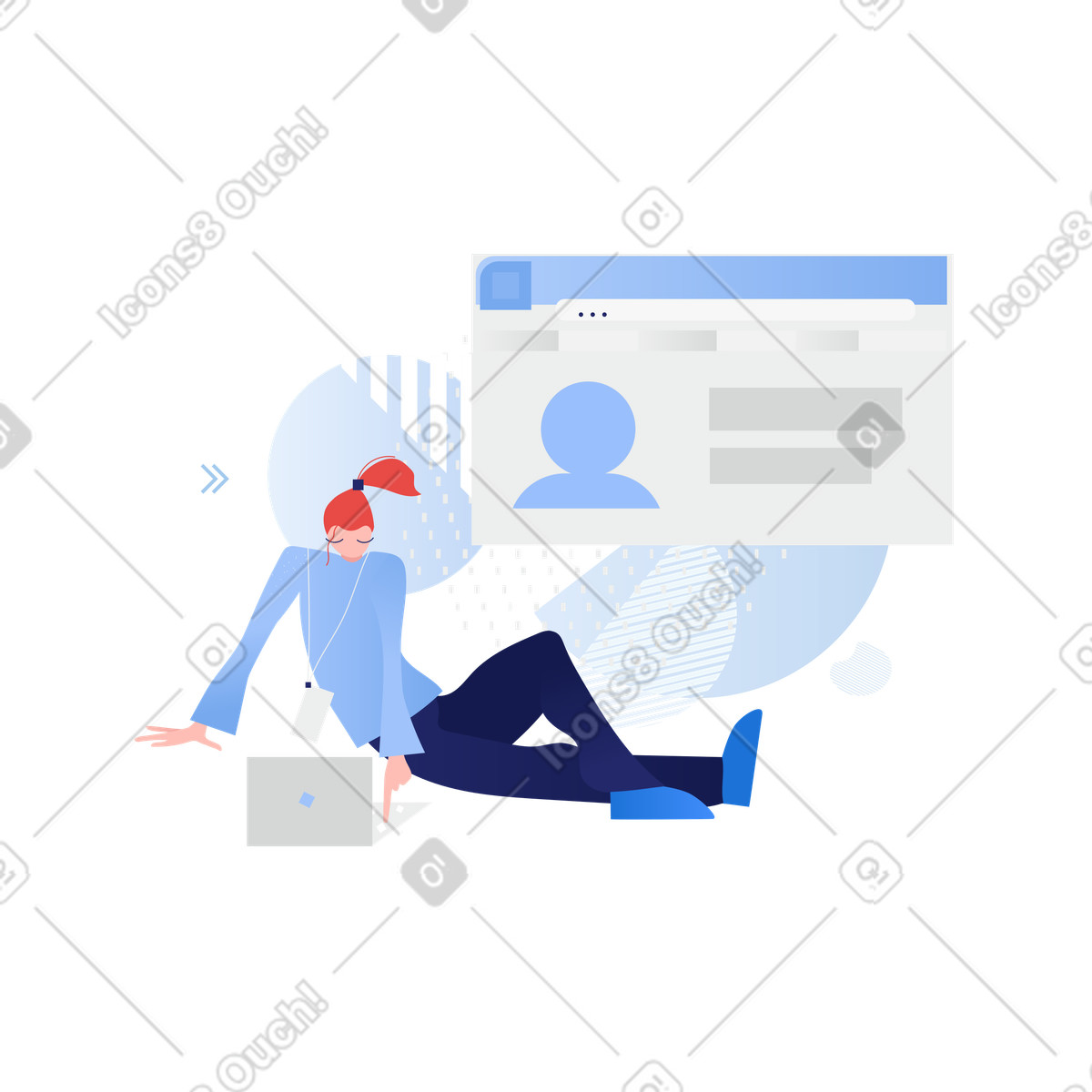 Social media business-seite-Illustration im Clip-Stil als Download in PNG, SVG