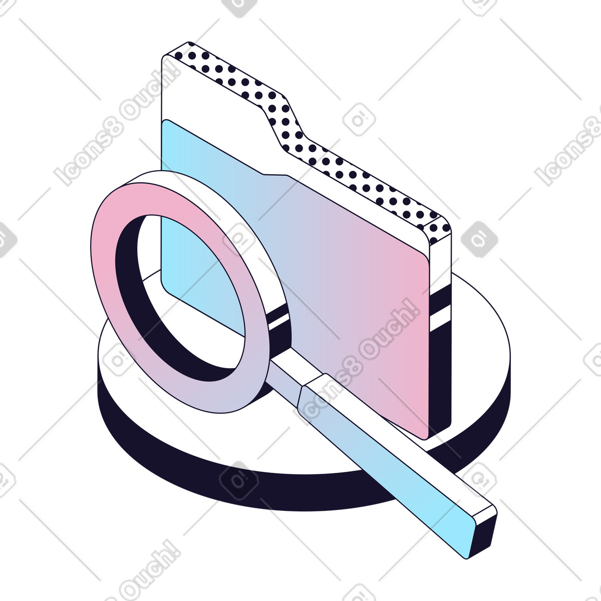 File Search, Folder Navigation, Data Discovery illustration in Node style download in PNG, SVG