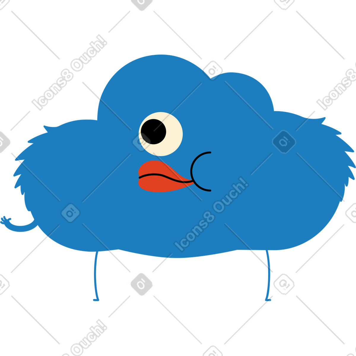 Blue character cloud illustration in Jelly style download in PNG, SVG