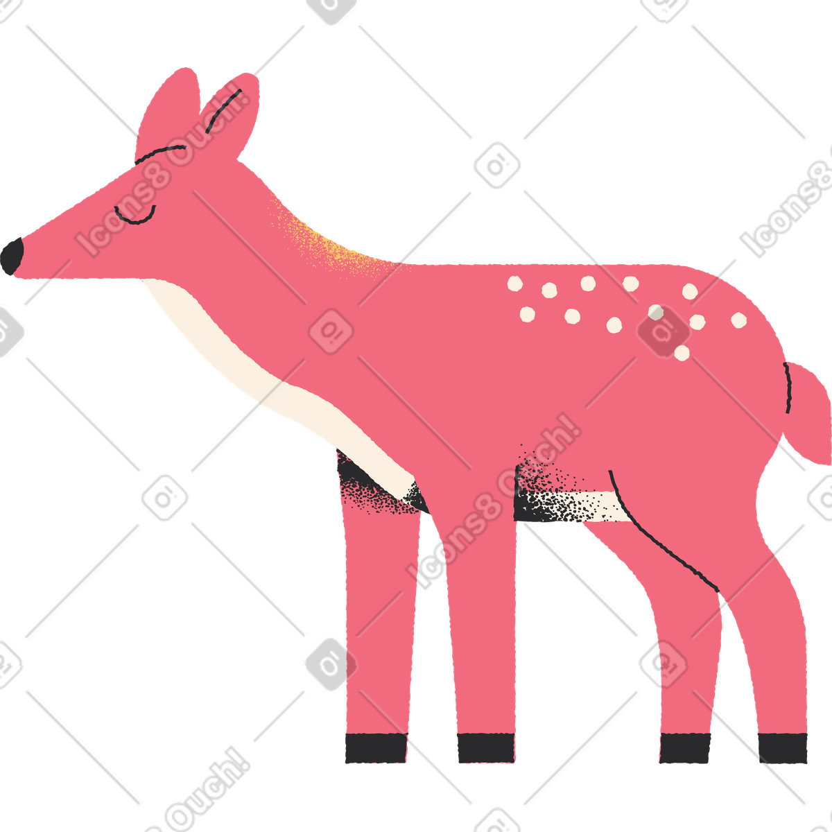 Ilustración Ciervo en estilo Pablo a descargar en PNG y SVG