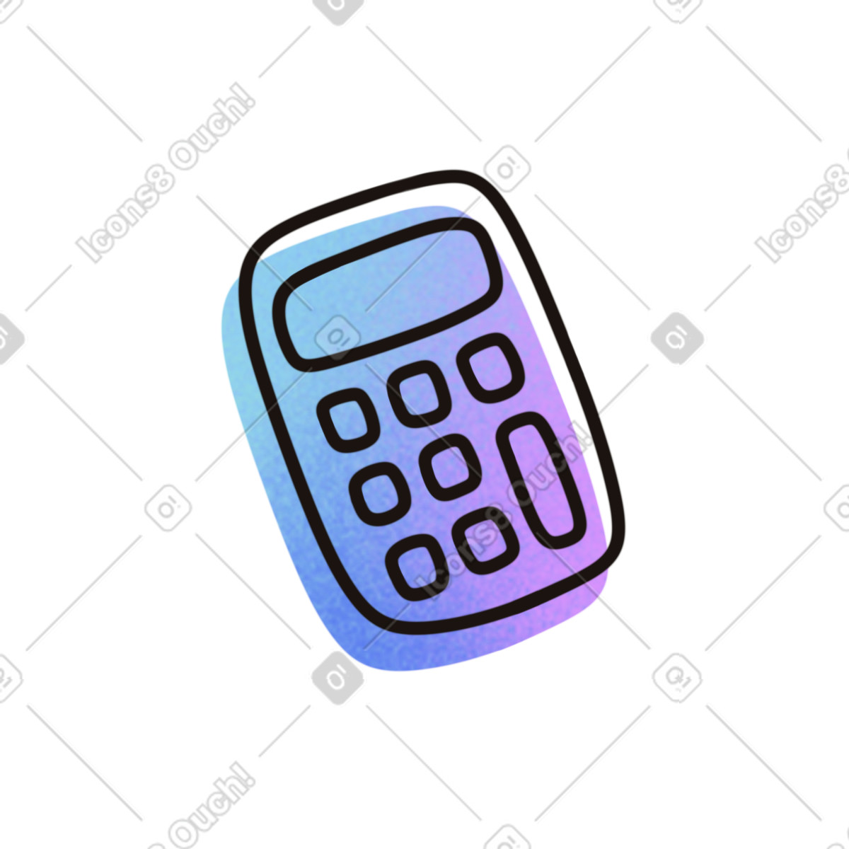 Calculator icon-Illustration im Flow-Stil als Download in PNG, SVG