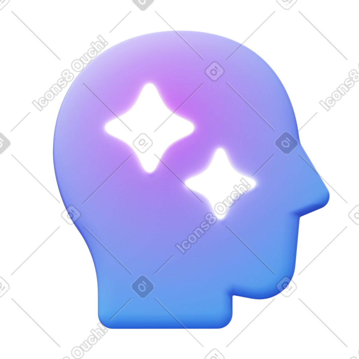 3D AI Agent illustration in PNG, SVG