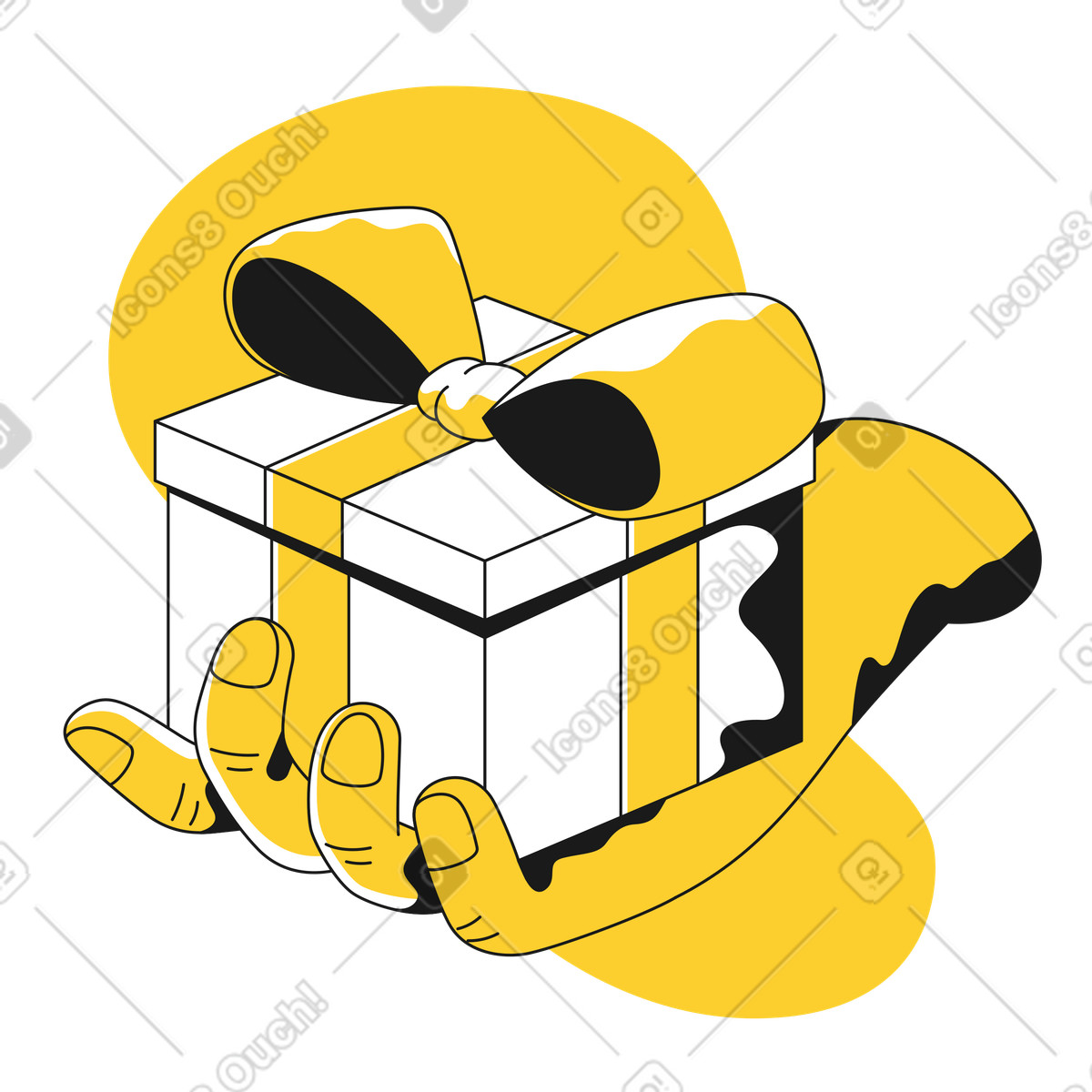 Regalo della holding mano illustrazione in stile Taxi scarica in PNG, SVG