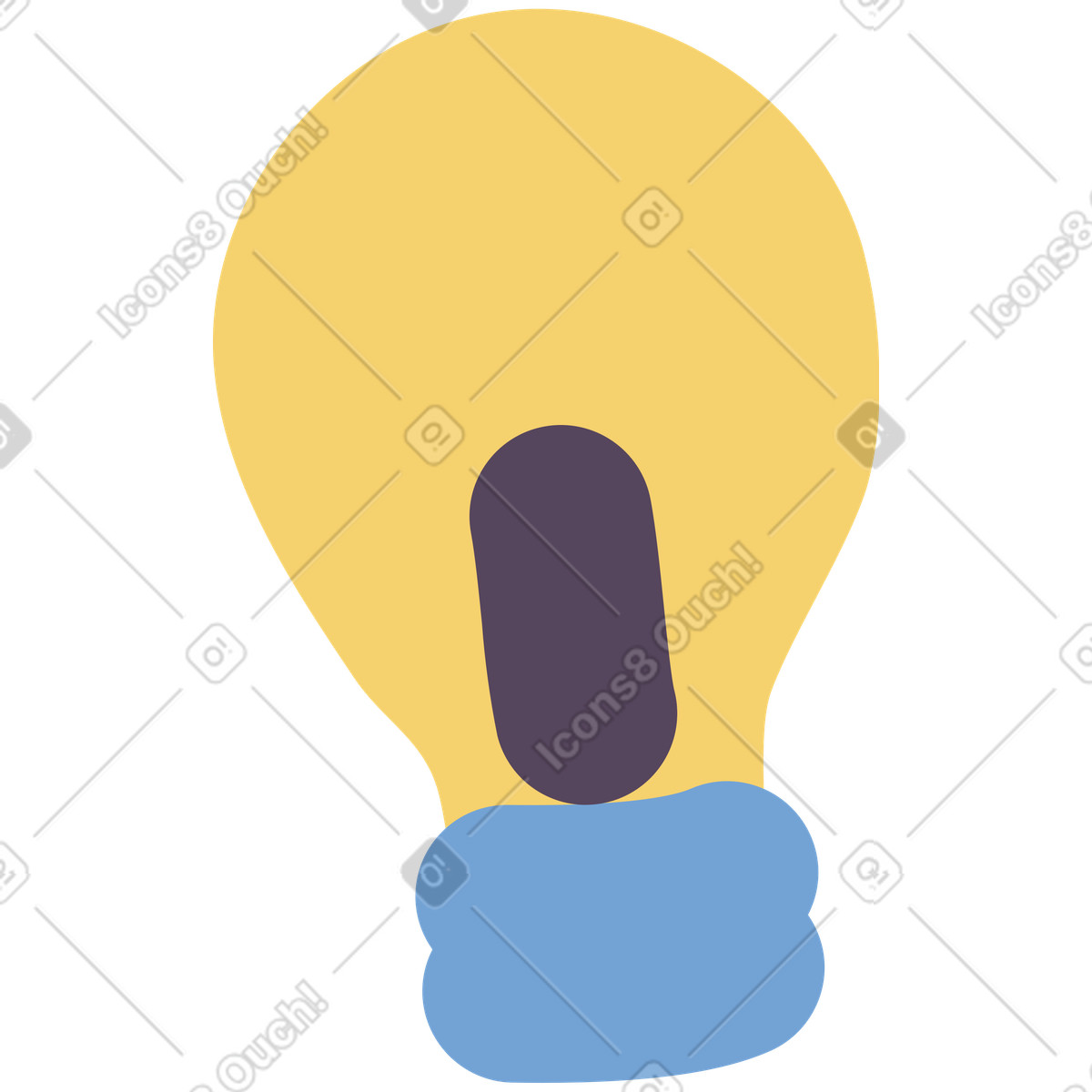 Gelbe glühbirne-Illustration im Pluto-Stil als Download in PNG, SVG