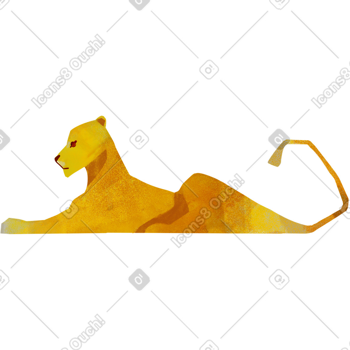 Fabulous 스타일의 암 사자 일러스트레이션 PNG, SVG 다운로드