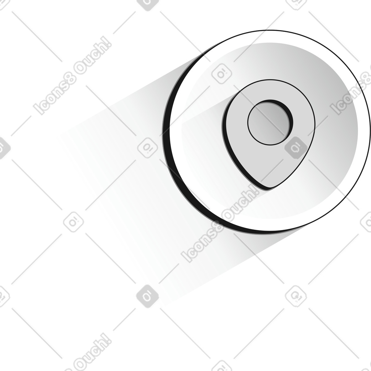 Futuristic 스타일의 Location pin symbol for map navigation and gps position marker 일러스트레이션 PNG, SVG 다운로드