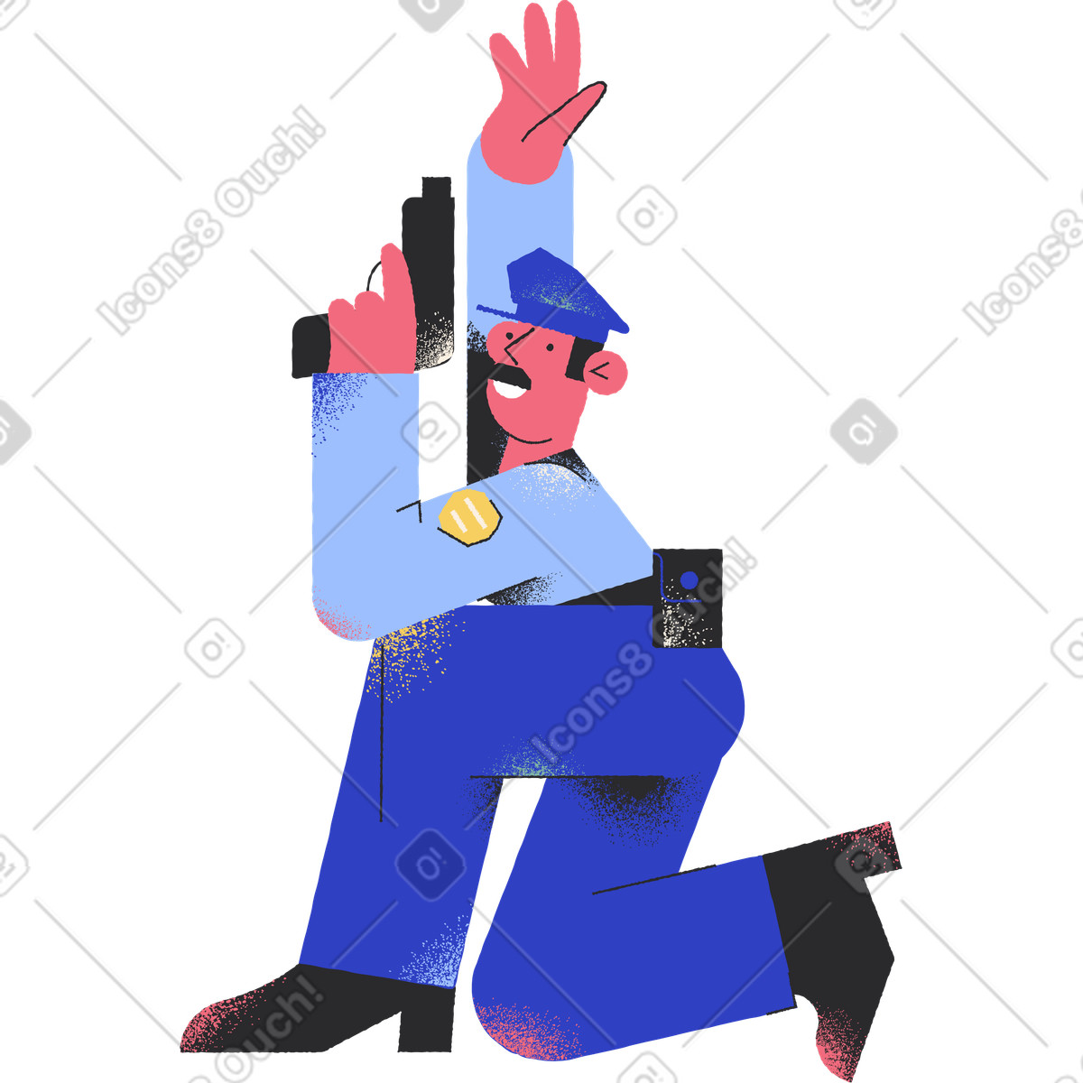 Ilustração de Policial em no estilo Pablo para baixar em PNG, SVG
