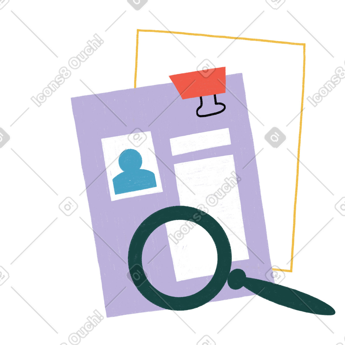 Ilustração de Examining resumes of job candidates em no estilo Tutti para baixar em PNG, SVG