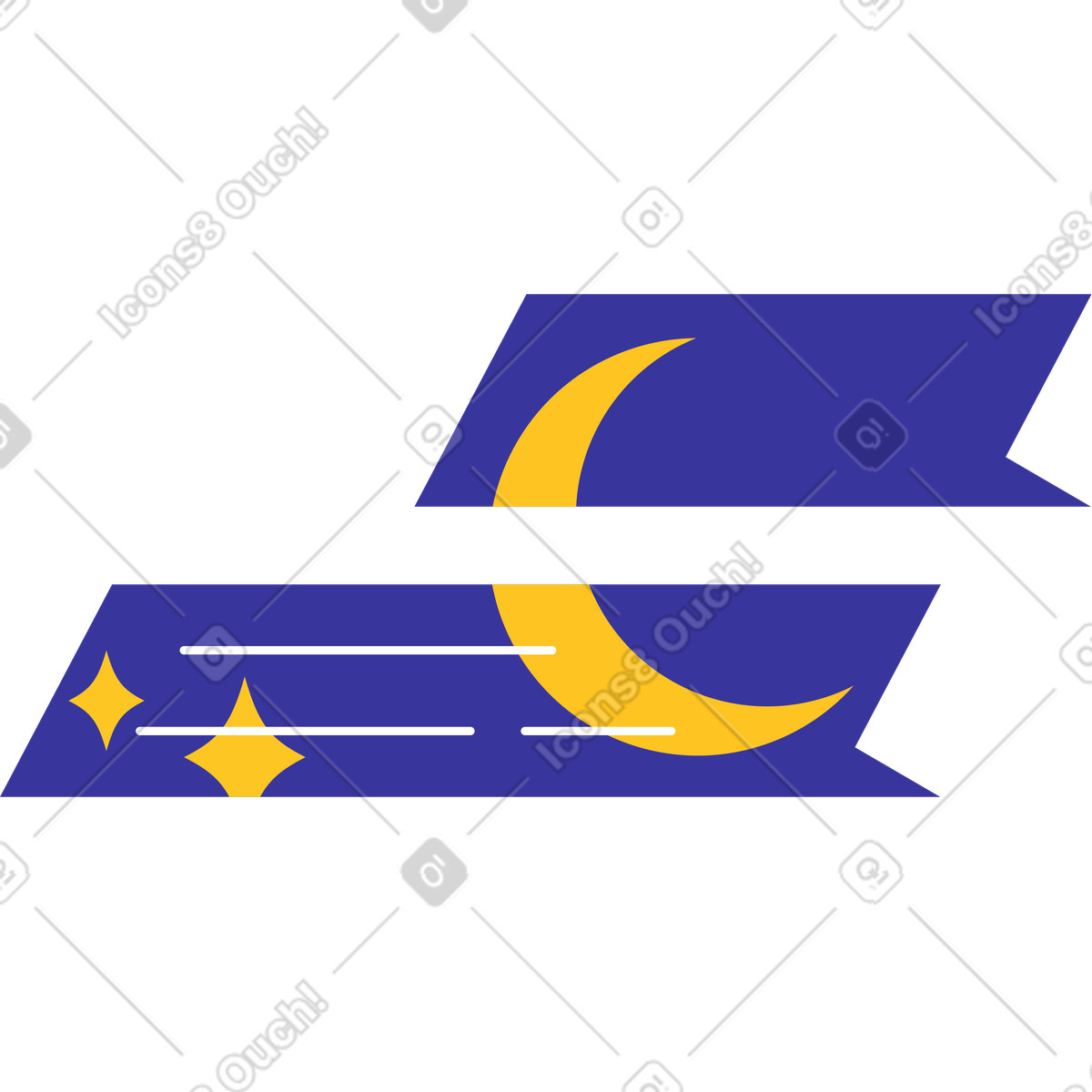 Messages with moon background illustration in Bright style download in PNG, SVG