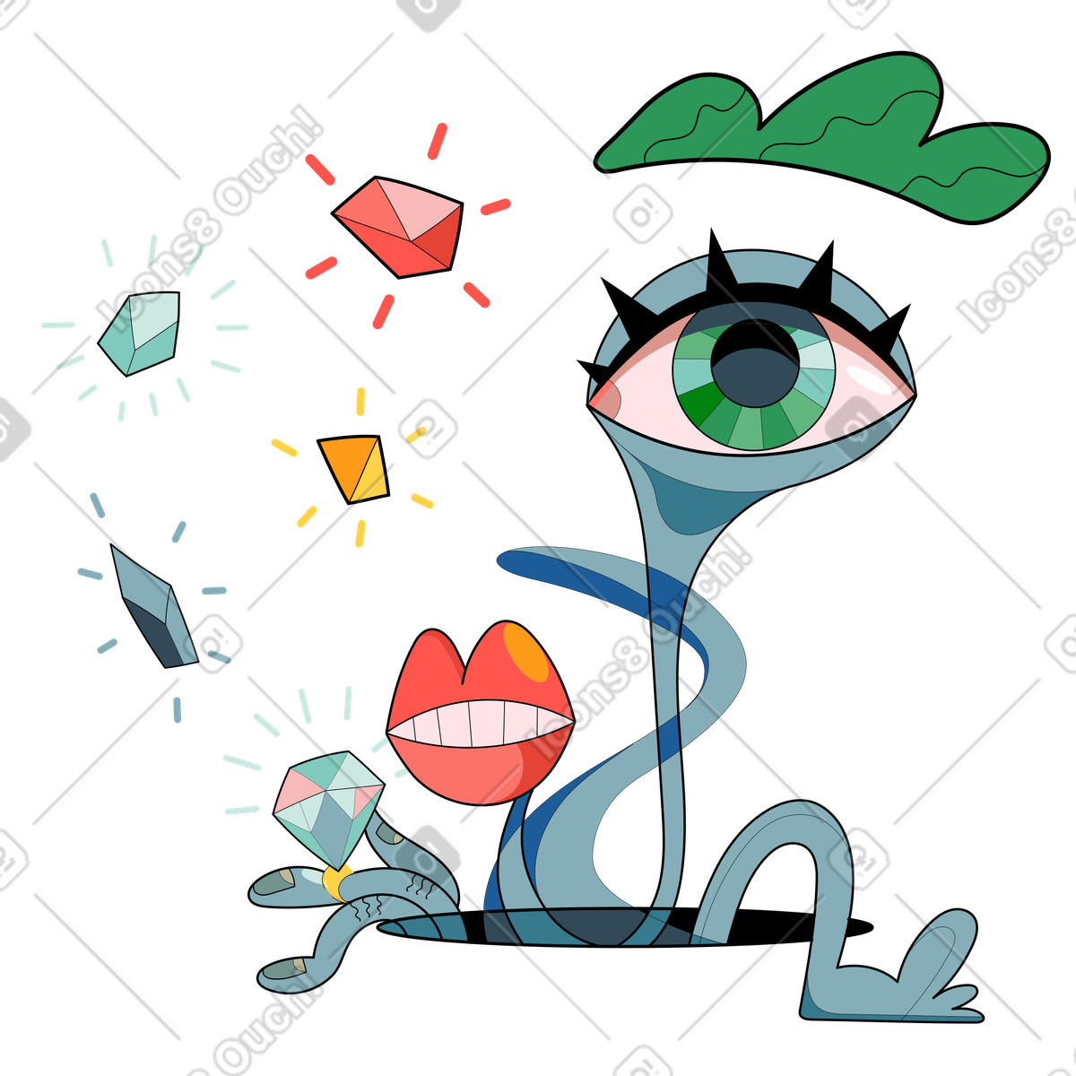 Illustration Fashionista dans le style Surr à télécharger aux formats PNG, SVG