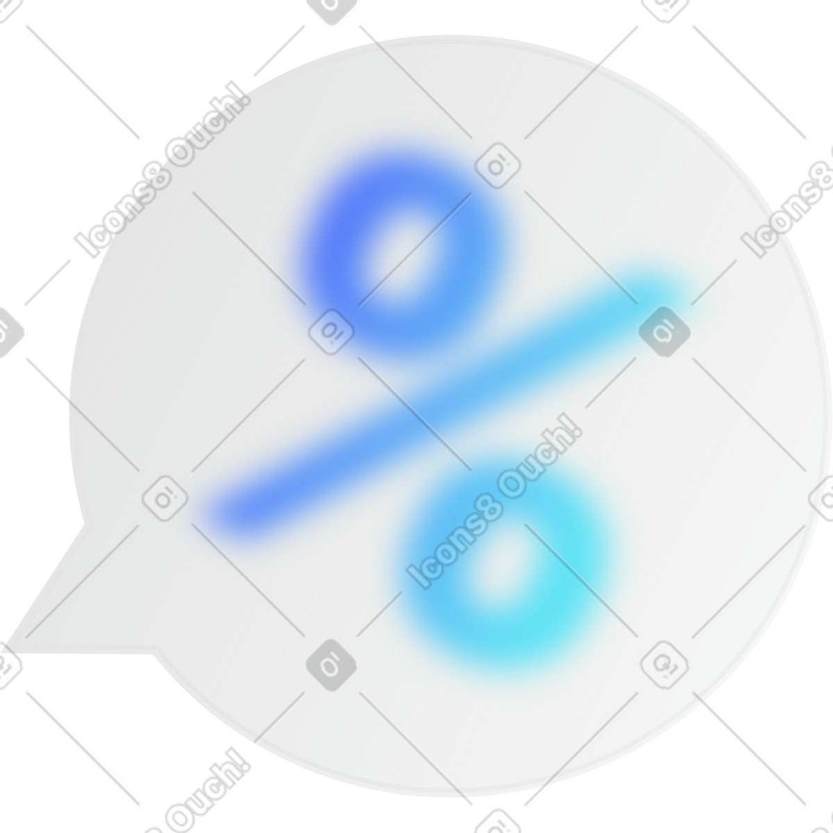 Bolla di discorso con il simbolo percentuale illustrazione in stile Morphis scarica in PNG, SVG