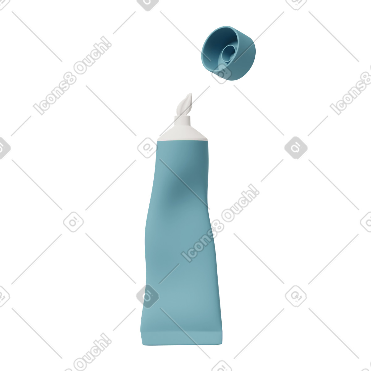 3D Casual life スタイルの Blue toothpaste のイラストをPNG、SVG形式でダウンロード