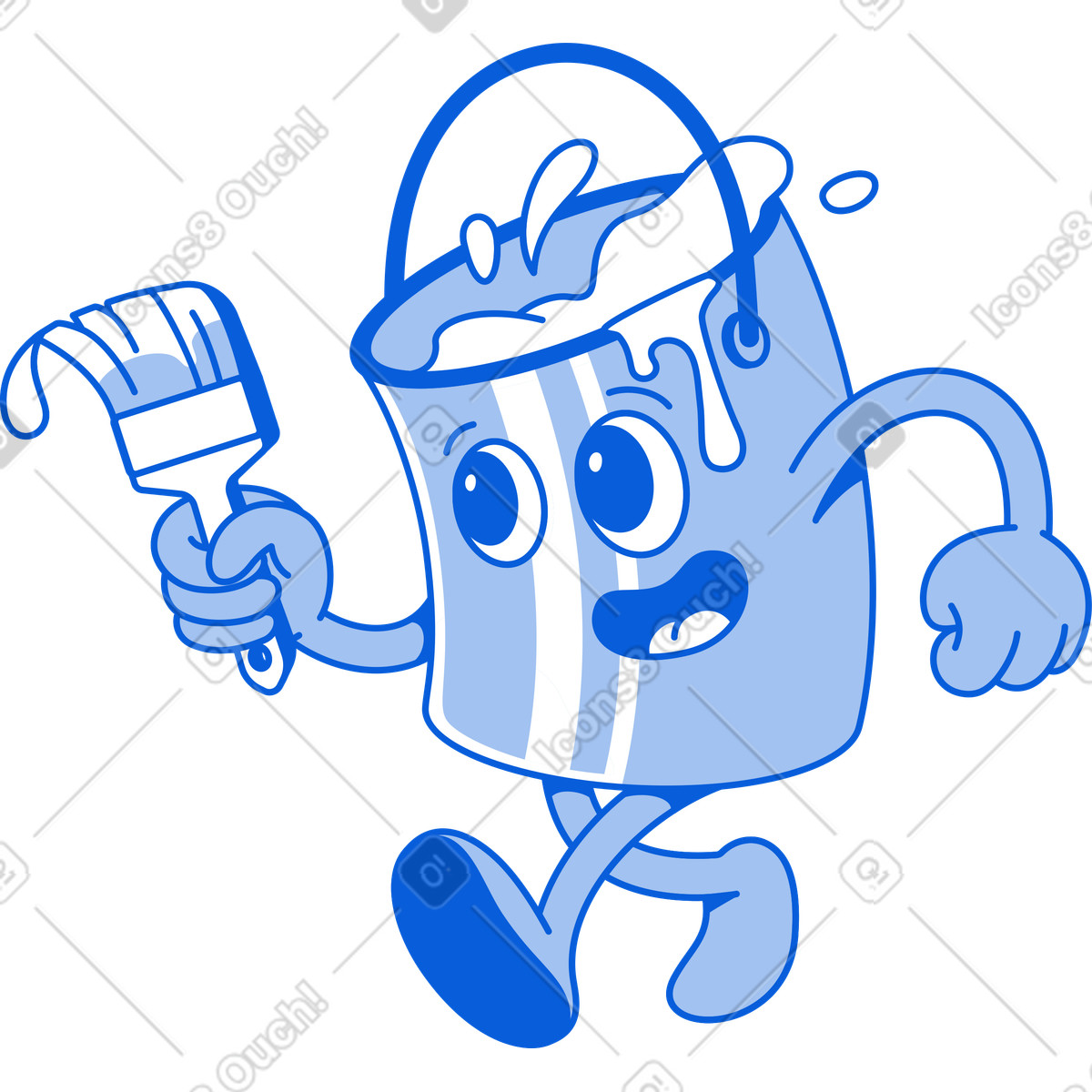 Illustration Seau de peinture dans le style Handy Line à télécharger aux formats PNG, SVG