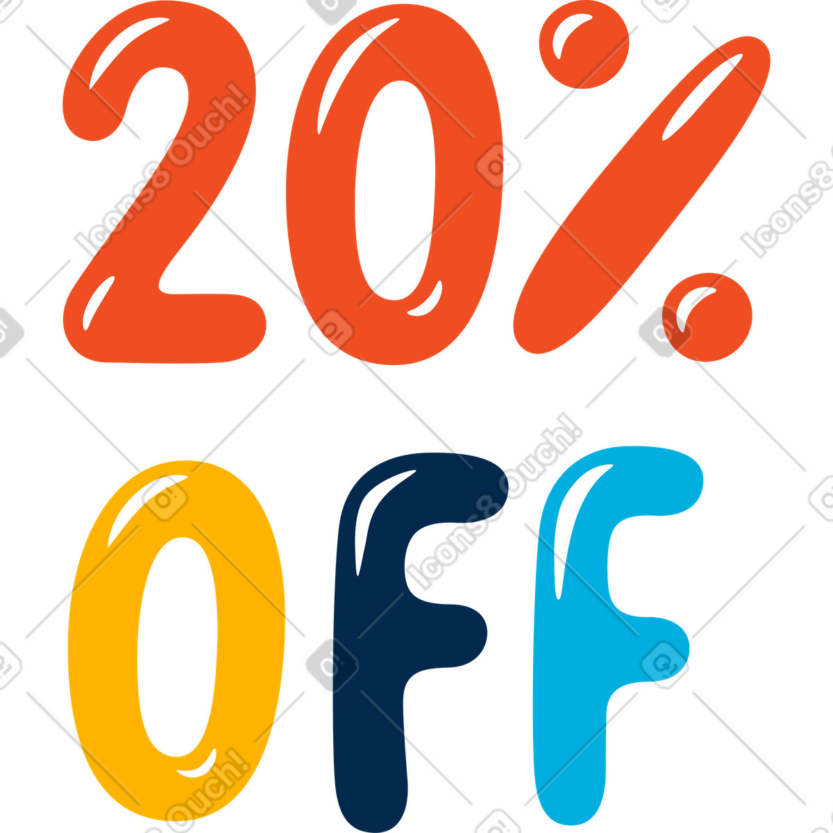 Flame スタイルの 20％オフ のイラストをPNG、SVG形式でダウンロード