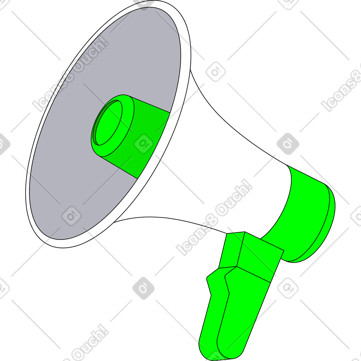 Megaphon-Illustration im Pop-Stil als Download in PNG, SVG