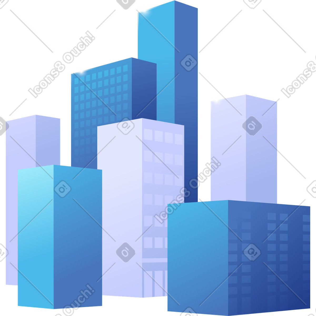 Abstract city illustration in Quantum style download in PNG, SVG