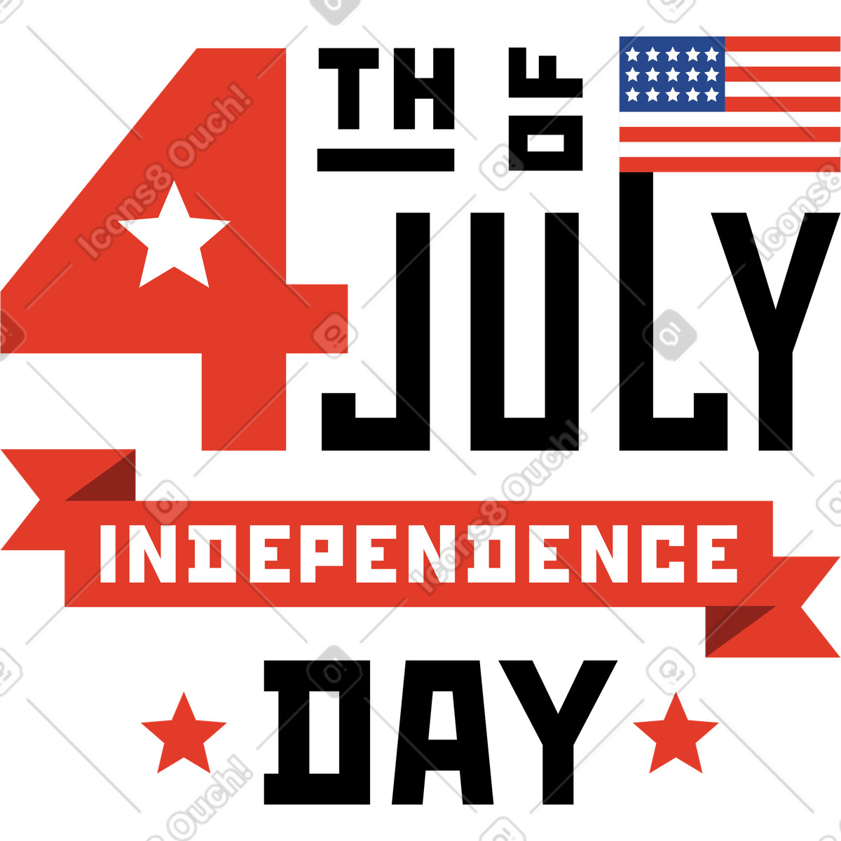 Ilustración Fourth of july en estilo Burgundy a descargar en PNG y SVG