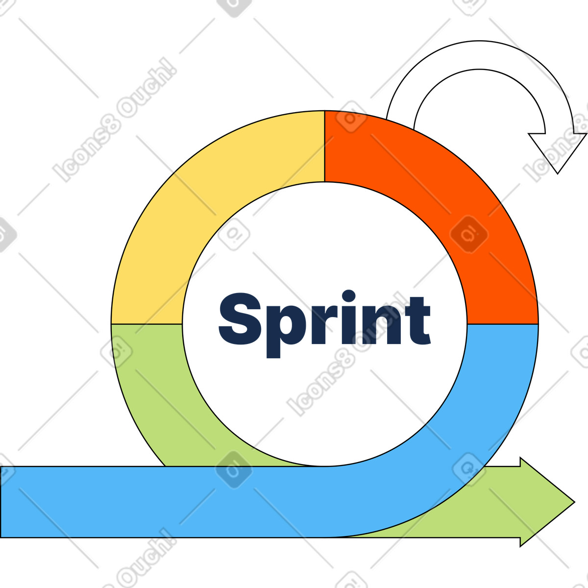 Segnale di sprint illustrazione in stile Kindy scarica in PNG, SVG