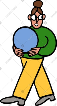 좋아요 원을 그리며 걷는 여자 PNG, SVG