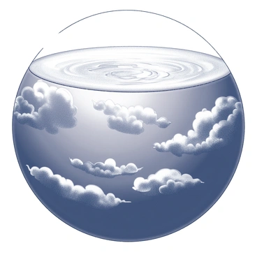 Clouds seen from beneath the ocean, distorted by water currents