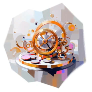 A complex clockwork mechanism showcasing a network of gears and cogs intricately interlinked. Several coins of different sizes are moving through the machinery, glinting as they catch the light. The gears are made of polished brass and steel, some larger than others, and the cogs are precisely arranged to create movement. Tiny springs and levers are positioned throughout the mechanism, adding to the intricate design. The background is filled with the details of other mechanical components, emphasizing the complexity of the entire assembly.