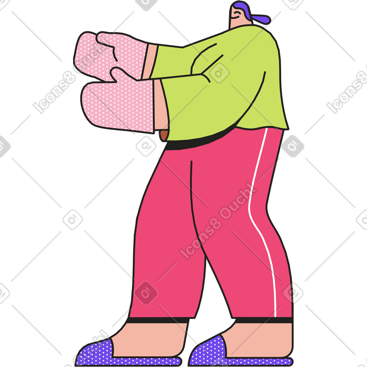 Ilustración Mujer cocinando en estilo Dazzle a descargar en PNG y SVG