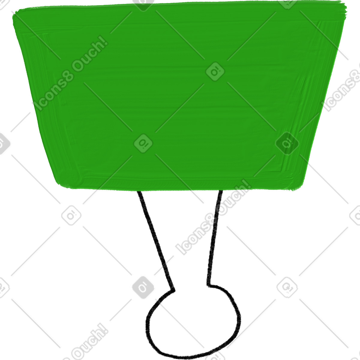 Scrapbooking スタイルの Green paper clip のイラストをPNG、SVG形式でダウンロード