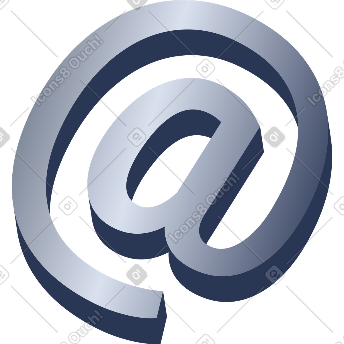 At sign illustration in PNG, SVG