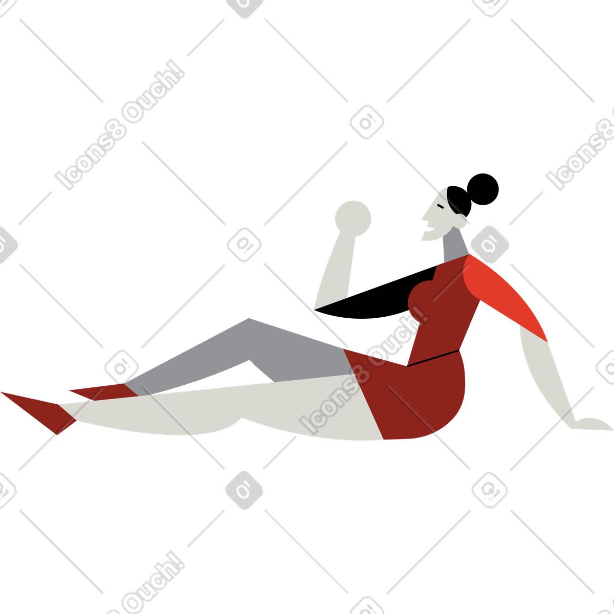 下载 Burgundy 风格的 女人 插画，支持 PNG、SVG 格式
