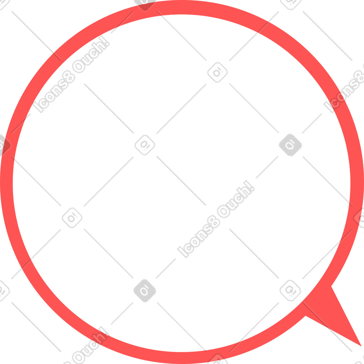 Fumetto rotondo rosso illustrazione in stile Lagom scarica in PNG, SVG