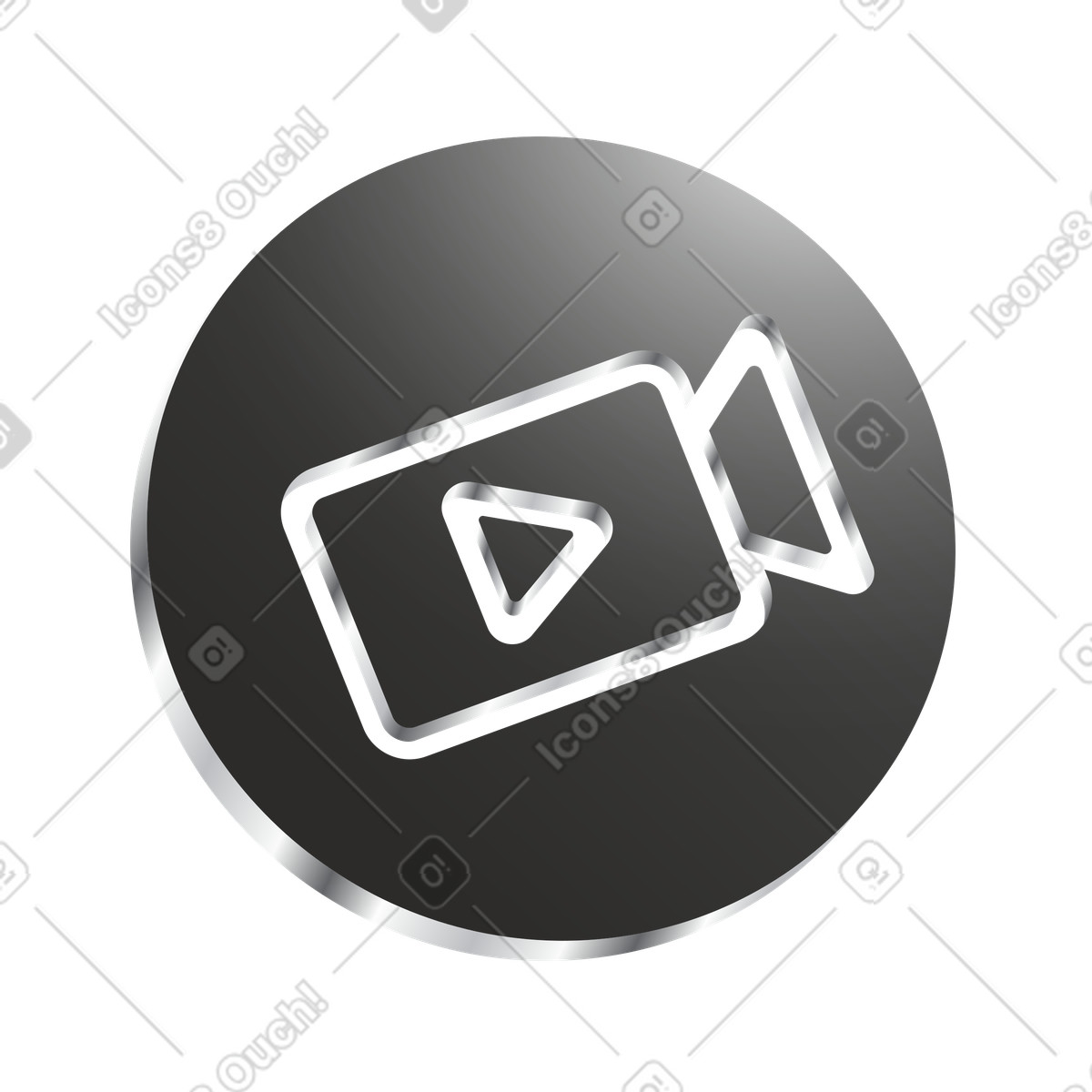 Online meeting video camera button for call interface illustration in Token style download in PNG, SVG