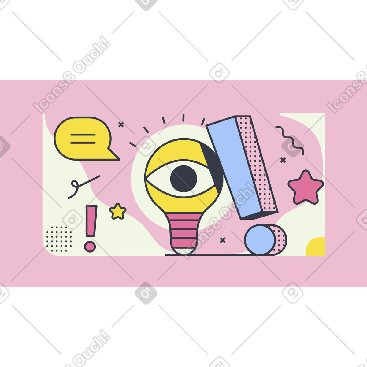 Genius idea animated illustration in Abstract style download in GIF, Lottie (JSON), AE