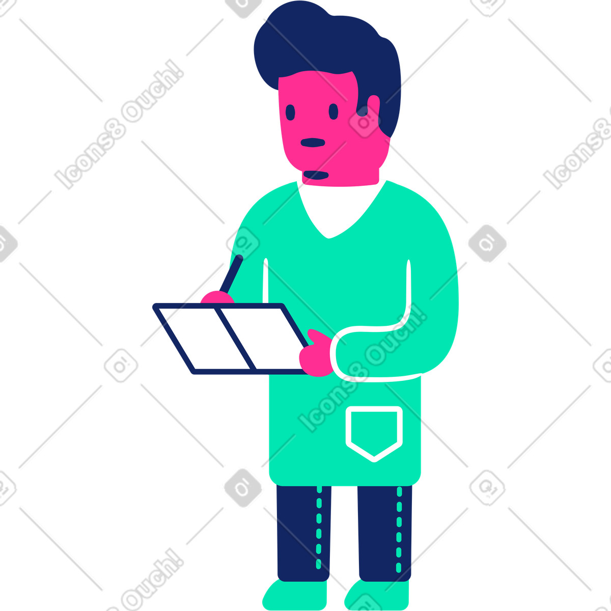 Doctor illustration in Cyborg style download in PNG, SVG