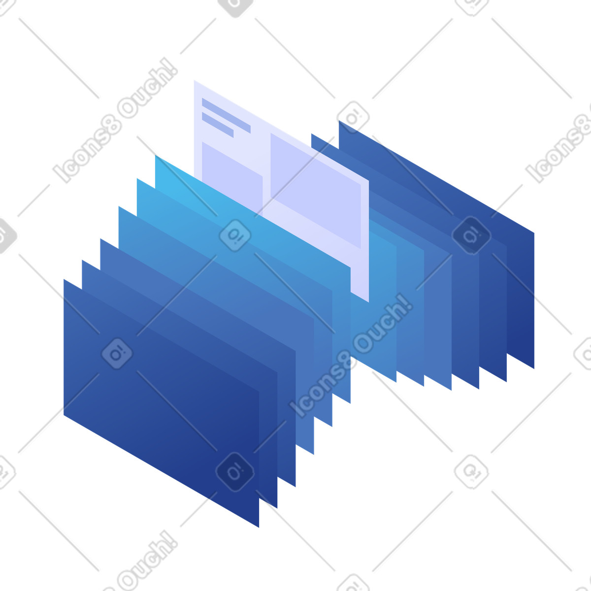 Layered Data Visualization System illustration in PNG, SVG